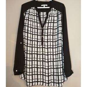 Alfred Sung Plaid Blouse